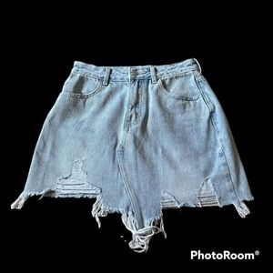 Idem Ditto distressed denim jean skirt